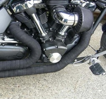 ЛЕНТА ТЕРМОБАНДАЖНАЯ для выхлопных труб 50мм ЧЕРНАЯ