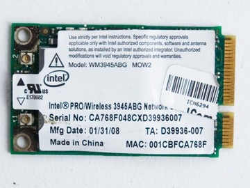 Karta WiFi Intel WM3945ABG - 100%Spr.