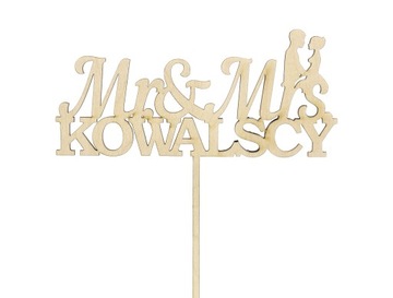 ПЕРСОНАЛИЗИРОВАННЫЙ ТОПЕР ДЛЯ СВАДЕБНОГО ТОРТА MRS