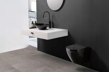 ЧЕРНЫЙ CARLO MINI БЕЗОБЕДНИК ПЛОСКИЙ ЧЕРНЫЙ УНИТАЗ - REA