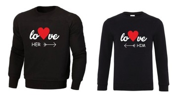 Bluza bluzy dla par zakochanych LOVE czarne