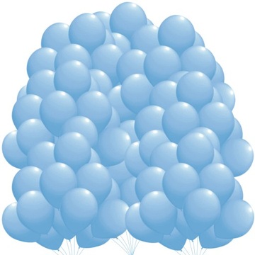 BALONY pastelowe URODZINY 100szt J. NIEBIESKI