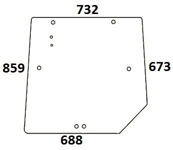 Szyba tylna Massey Ferguson 5400 6000 7400 8000, Valtra / Valmet 8850