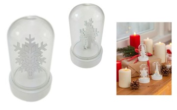 Świąteczna dekoracja LED drewno szkło 9 cm SMUKEE