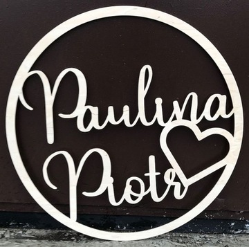 Круг с именами на свадьбу, 100 см - 30 шрифтов