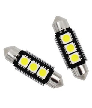 СВЕТОДИОДНАЯ ЛАМПА 3 SMD 5050 C5W CANBUS 41мм 42мм