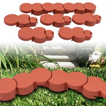 OBRZEŻE OGRODOWE TRAWNIKOWE PALISADA PLASTIKOWA BRĄZOWA 12 sztuk 2 metry