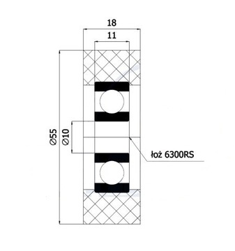 РОЛИК РОЛИК 55 мм ДАВЛЕНИЕ ДАВЛЕНИЕ РОЛИК ширина 18 мм