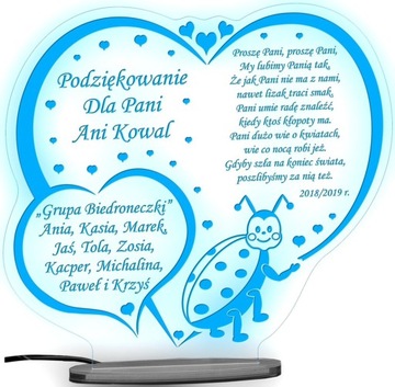 Podziękowanie dla nauczyciela PRZEDSZKOLANKI