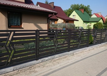 Современные панельные заборы, въездные ворота 369