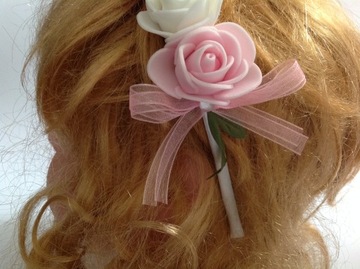 ПОЯСТ С ЦВЕТАМИ РОЗОВЫЕ БЕЛЫЕ РОЗЫ, универсальный размер