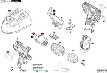 BOSCH silnik wkrętarki GSB12V-15 GSB10,8-2-Li GSB120-Li