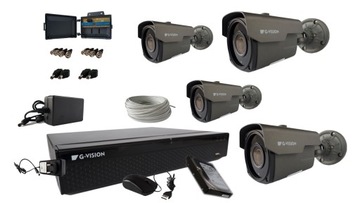 MONITORING SZEROKOKĄTNY CCTV 4 kamery 5MPx IR 60m