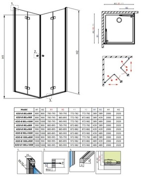Кабина Fuenta KDD B 100x80x200 Хром RADAWAY