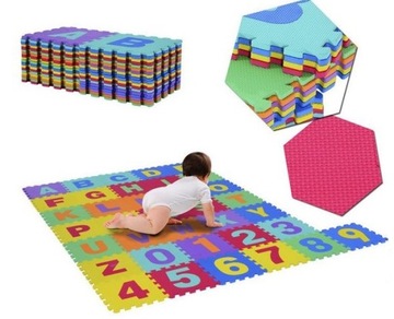 БОЛЬШОЙ КОВРИК-ПАЗЗЛ КОВРИК ПЕННЫЙ БУКВЫ ЦИФРЫ ПЕННЫЙ КОВРИК ДЛЯ ДЕТЕЙ 36 шт.