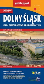 Dolny Śląsk. Mapa samochodowo-administracyjna, 1:250 000