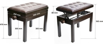 Скамья для фортепиано SONATA PLUS, красное дерево, красная экокожа