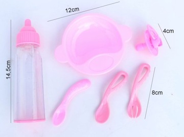 ИСЧЕЗАЮЩАЯ БУТЫЛОЧКА ДЛЯ МОЛОКА ДЛЯ КУКЛЫ С МИСКОЙ