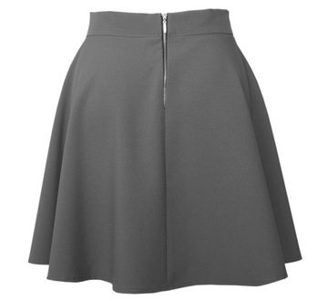 CIEMNOSZARA SPÓDNICA ROZKLOSZOWANA SZARA 34 XS