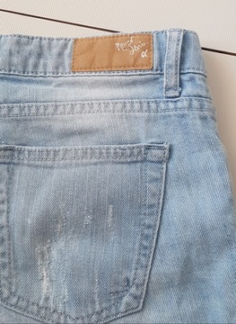 Spodenki Jeansowe DENIM 36 S logo jasny jeans