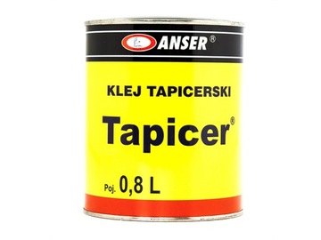 Klej TAPICER puszka 0,8 l DO TKANIN MEBLOWYCH PIANKA OWATA FILC DREWNO