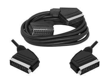Przewód Kabel EURO SCART 1,5m 21pin DVB-T DVD STB