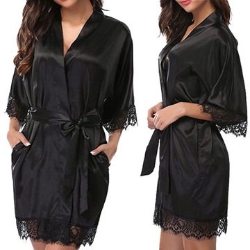 ХАЛАТ ЖЕНСКИЙ С КРУЖЕВОМ, АТЛАСНАЯ РОЗА, Стринги