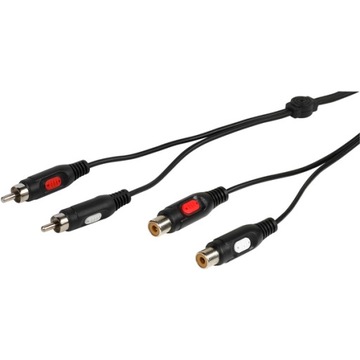 2 x RCA - 2 x RCA (Cinch) 2,5m Przedłużacz 2 x Wtyki - 2 x Gniazda Vivanco