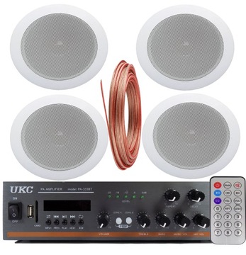 NAGŁOŚNIENIE SUFITOWE 4 GŁOŚNIKI BLUETOOTH STREFY