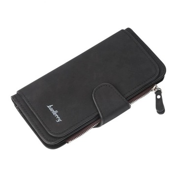 Portfel damski kopertówka etui na telefon Iphone elegancki czarny duży