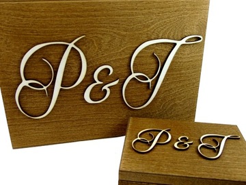 Komplet Na Koperty Obrączki Inicjały Ślub Pudełka