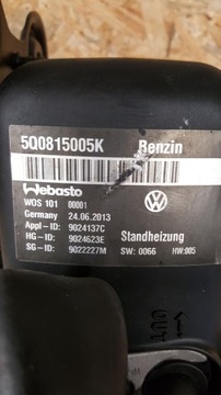 VW Golf 7 Audi A3 Webasto 5Q0815005K Бензин