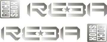 REBA ROCK SHOX srebrna naklejka Amortyzator 135-3C
