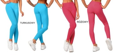 LEGGINSY bawełniane na gumce getry fitness M/38