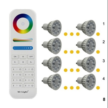 УМНАЯ СВЕТОДИОДНАЯ ЛАМПА RGB+CCT WIFI MILIGHT GU10 + ПУЛЬТ ДИСТАНЦИОННОГО УПРАВЛЕНИЯ