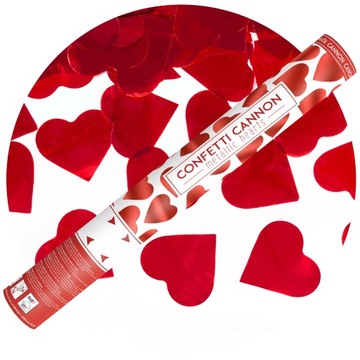 Тубус с сердечками, красный, 40 см.