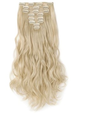 Doczepiane włosy clip in platynowy blond 55 cm