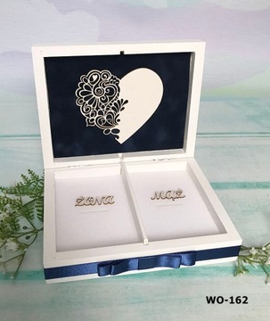 Коробка для конвертов + именные обручальные кольца 081