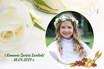 PODZIĘKOWANIA NA KOMUNIĘ KOMUNIA FOTO MAGNES 7x10