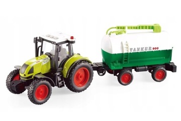 DUŻY TRAKTOR Z PRZYCZEPĄ Cysterna ŚWIATŁO IDŹWIĘK