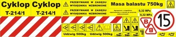 NAKLEJKI CYKLOP T-214 214 /1 /2 /3ŁADOWACZ