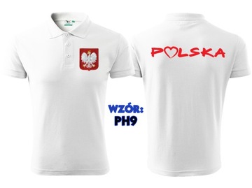 Футболка-поло POLAND FAN EAGLE подарочная вышивка S