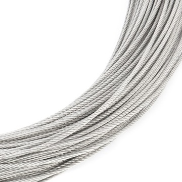 Lina linka stalowa NIERDZEWNA INOX Kwasoodporna splot 7x7 3mm 250m