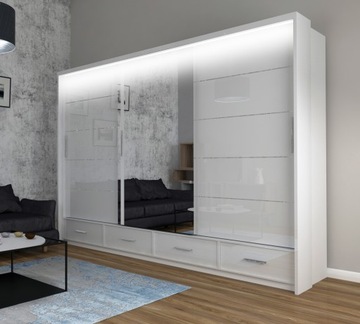 PRZESUWNA SZAFA LOTION LUSTRO + LED 257x220