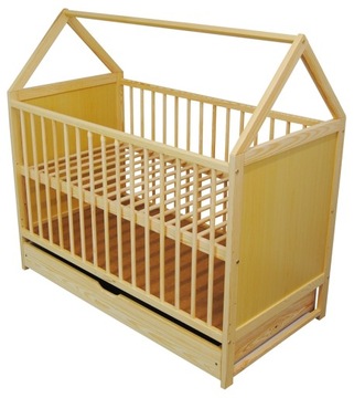 Детская кроватка 2в1 Ясь домик с 1 ящиком 120x60