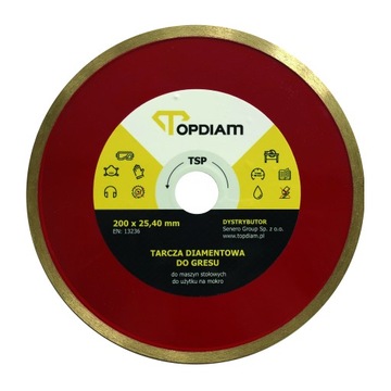 TARCZA DIAMENTOWA DO GRESU TOPDIAM TSP 200 MM