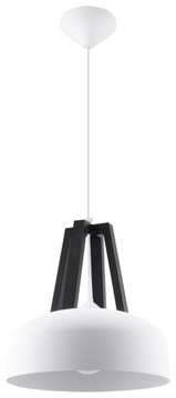 Lampa wisząca CASCO biała/czarna nowoczesny do kuchni i przepokoju Sollux