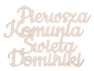 Ozdoba KOMUNIA napis pamiątka decoupage dekor IMIĘ