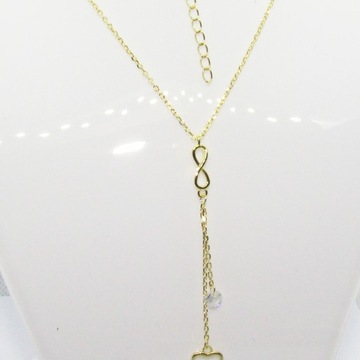 ОЖЕРЕЛЬЕ СЕРДЦЕ, СЕРЕБРО 925 ПРОБЫ, ПОЗОЛОЧЕННОЕ, 46 СМ