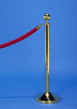 ЗОЛОТОЙ БАРЬЕРНЫЙ СТОЙК ДЛЯ ВЕРЕВКИ С ШАРОВОЙ ГОЛОВКОЙ